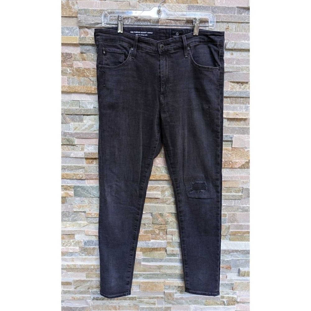 AG Adriano Goldschmied High Rise Black The Farrah Skinny Ankle Women's 30R